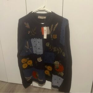 Patchwork Sweater - Black and Blue